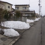 雪解け進む弘前市内
